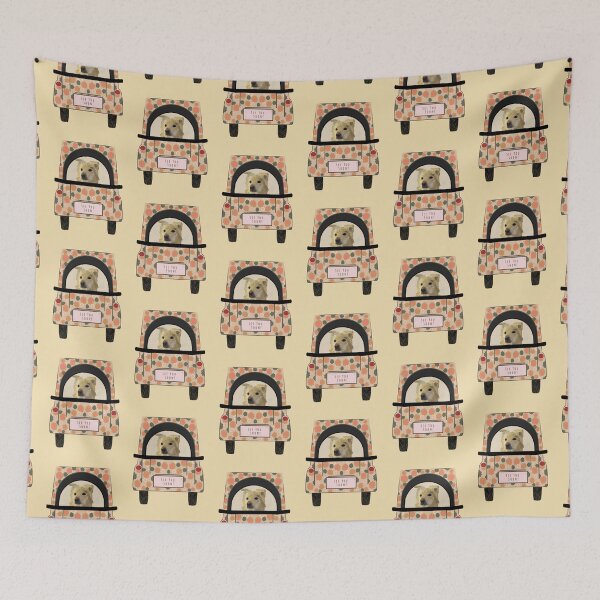 Item preview, 70s Floral Car Dog designed and sold by buzzcutart.