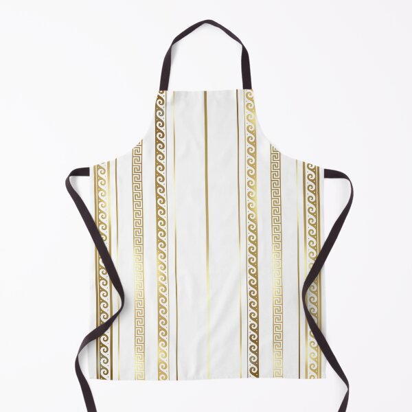 Item preview, Gold Greek Key Striped Pattern on White designed and sold by Yiorgos Designs.