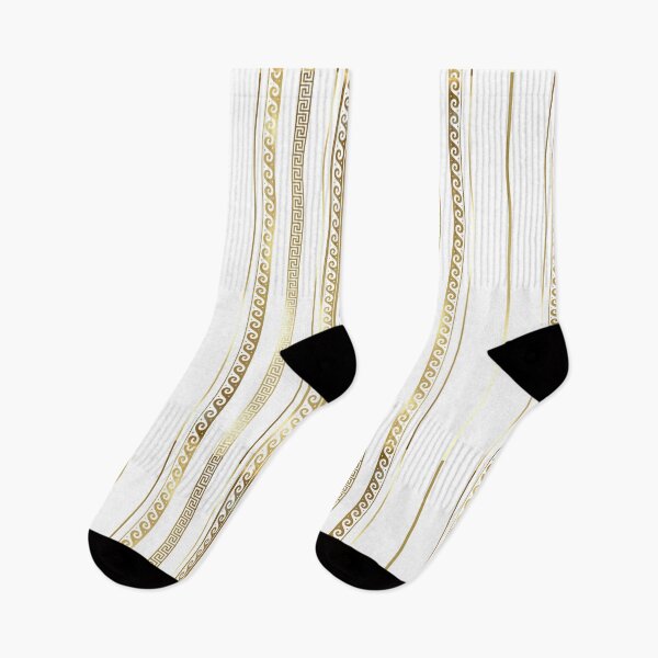 Item preview, Gold Greek Key Striped Pattern on White designed and sold by Yiorgos Designs.