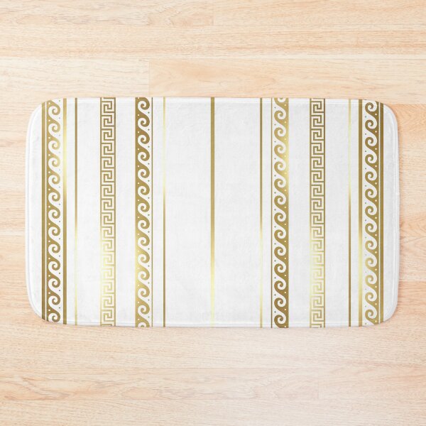 Item preview, Gold Greek Key Striped Pattern on White designed and sold by Yiorgos Designs.