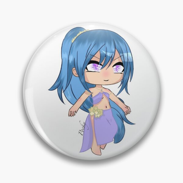 Gacha Girl With Blue Hair And Purple Eyes Pin By Pockyartstudio Redbubble