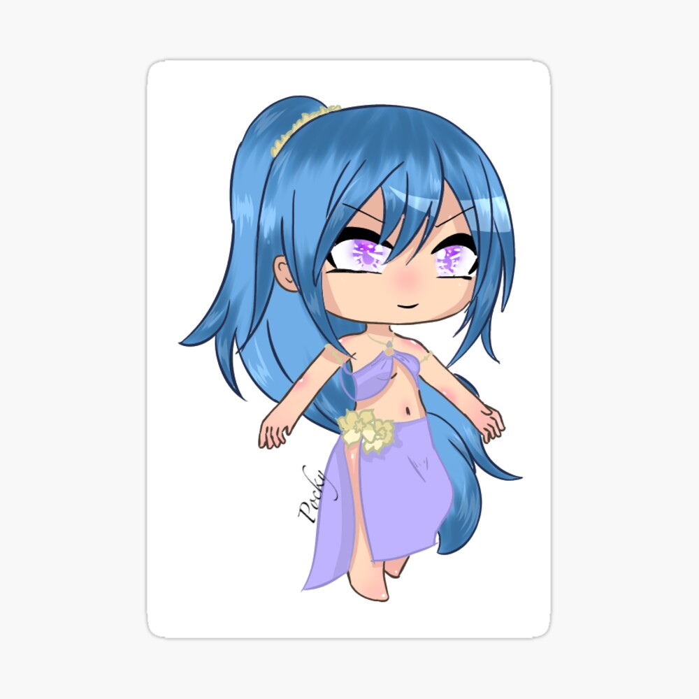 Gacha Girl With Blue Hair And Purple Eyes Pin By Pockyartstudio Redbubble