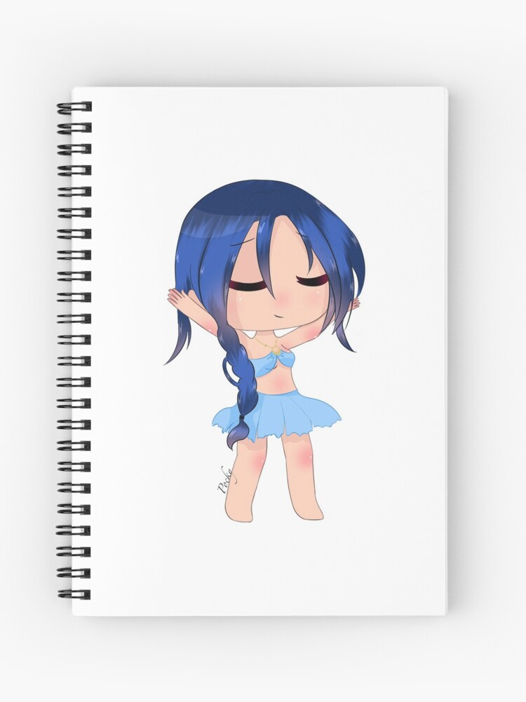 Gacha Girl With Blue Hair And Extending Arms Spiral Notebook By Pockyartstudio Redbubble