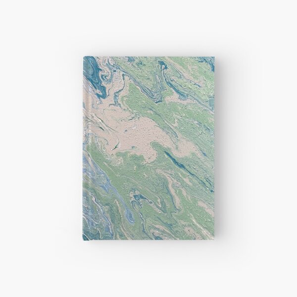 Turquoise, Green and Blue Pour Painting Hardcover Journal