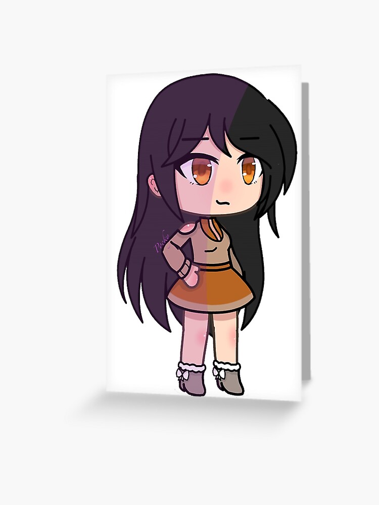 Gacha Girl With Brown Eyes Greeting Card By Pockyartstudio Redbubble