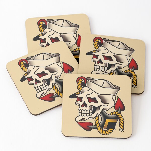Item preview, Salty-Dog American Traditional Skull and Anchor designed and sold by salty-dog.