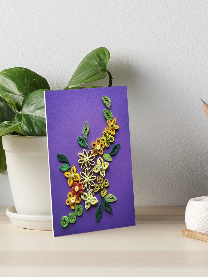 Quilling Purple Greeting Card Paper Quilling Art Flower Greeting