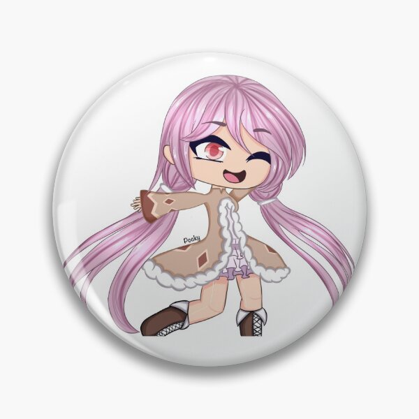 Artikelvorschau, Gacha Leben Gacha Mädchen mit rosa Pferdeschwänzen entworfen und verkauft von pockyartstudio.