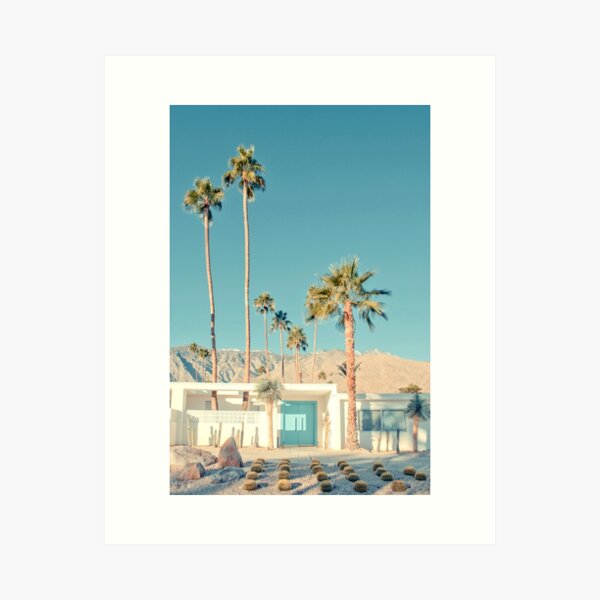 Palm Springs blue door Art Print