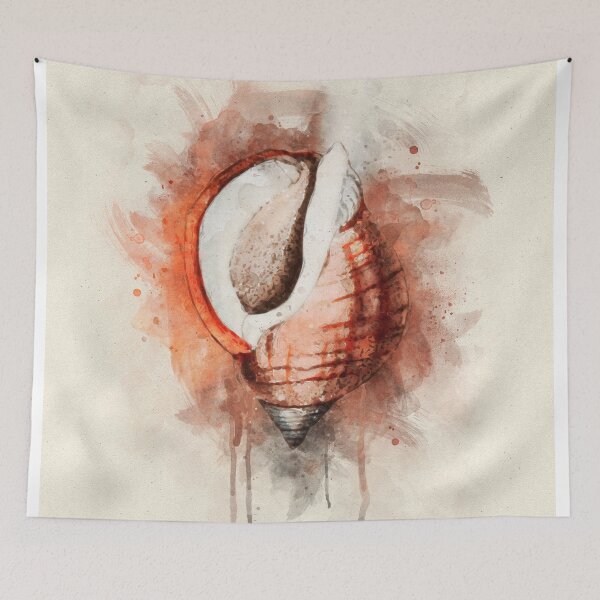 Artikelvorschau, Tropische Küsten-Muschel-Aquarell-Malerei entworfen und verkauft von SilverSpiral.