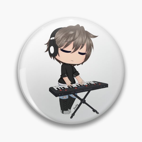 Item preview, Gacha boy with headphones playing piano designed and sold by pockyartstudio.
