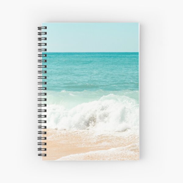 Summer Ocean Shore Blue Beach Waves Spiral Notebook for Sale by art-dreams