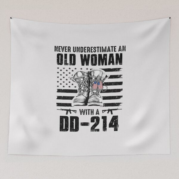 Item preview, Never Underestimate An Old Woman With A DD-214 Veteran designed and sold by CreativeGift.