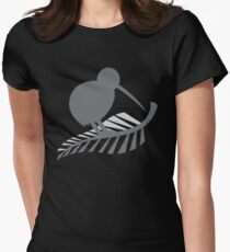 Kiwi Bird and a Silver fern New Zealand Women's Fitted T-Shirt