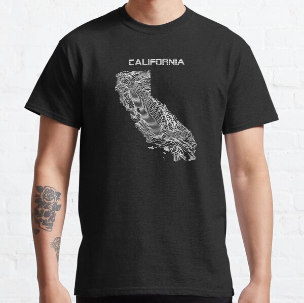 California Minimalist Line Topographic Map Classic T-Shirt