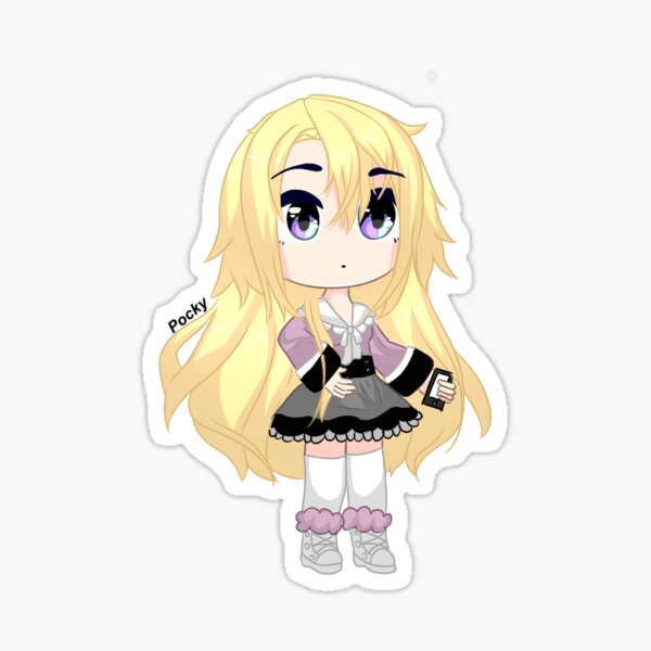 Gacha Blonde Girl Sticker By Pockyartstudio Redbubble