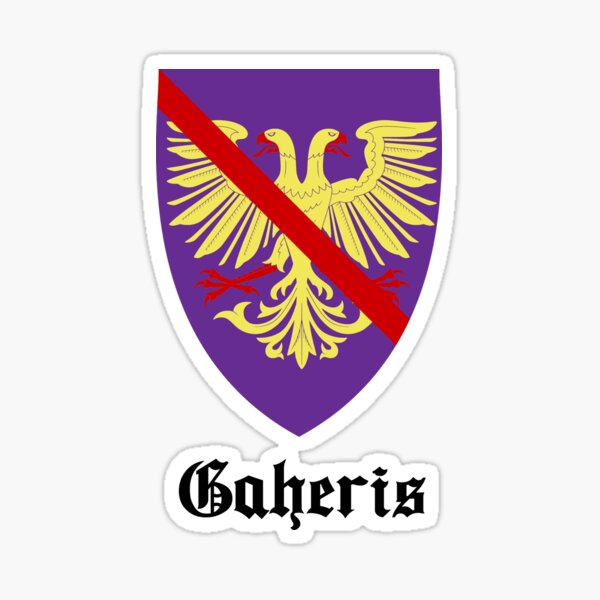 Item preview, Heraldry of Gaheris with Text designed and sold by ScapegoatPrints.