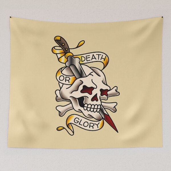 Item preview, Salty-Dog American Traditional Death or Glory Skull designed and sold by salty-dog.