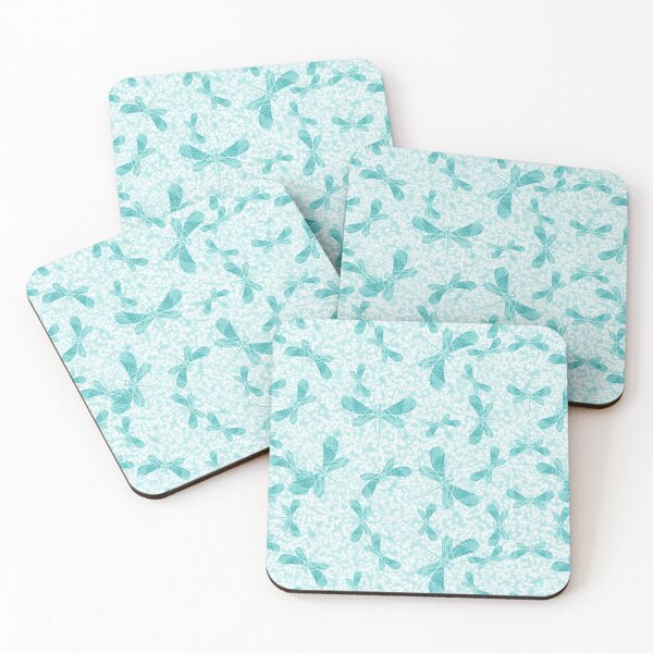 Item preview, All over dragonflies - hand-drawn - Blue-green version designed and sold by Eejee-SK.