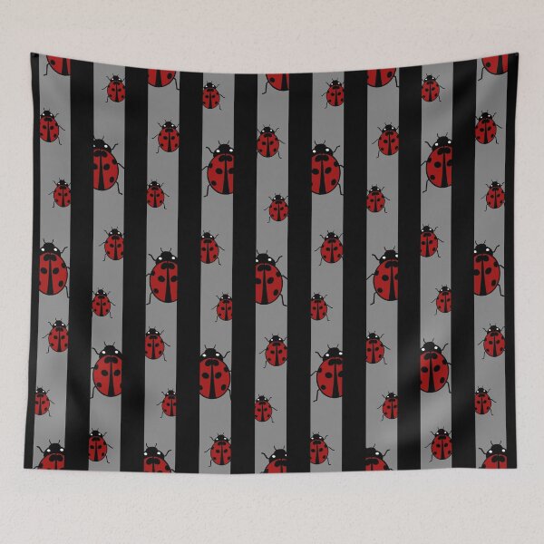 Item preview, Red Ladybird Horizontal Lines Black and Grey designed and sold by ByJezie.