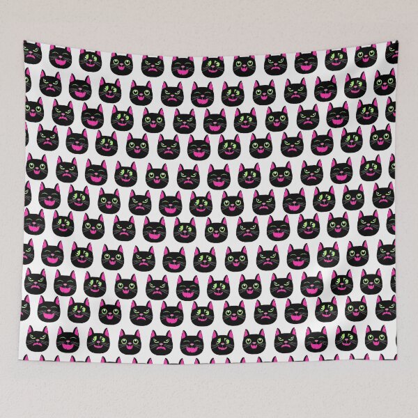 Item preview, Black Cat Many Faces Pattern  designed and sold by qitrechio.