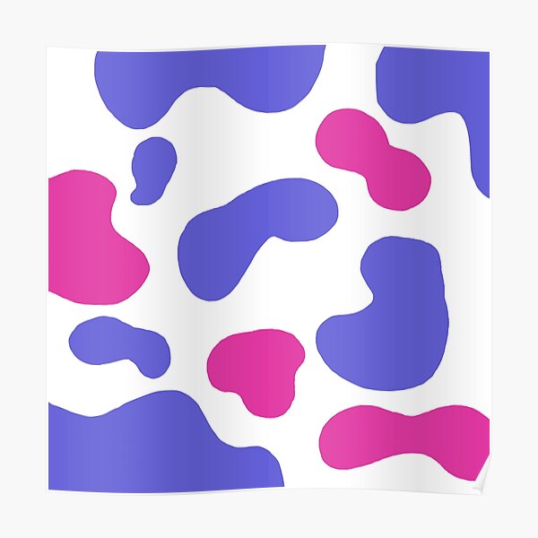 "pink and blue cow print" Poster by sophiajuliet Redbubble