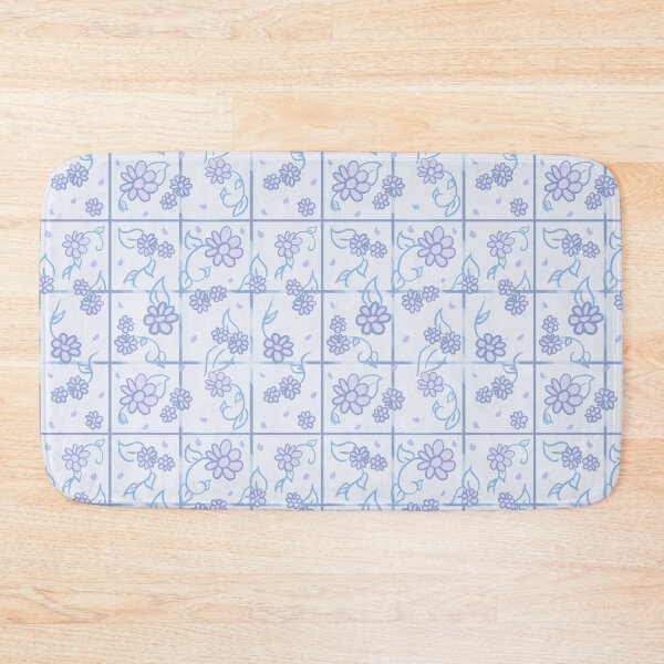 Item preview, Blue Flower Grid Pattern designed and sold by Comfy-Creations.