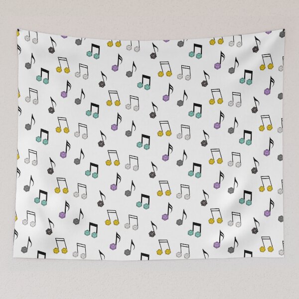 Item preview, D20 Musical Notes Pack black designed and sold by MixedBagMerch.