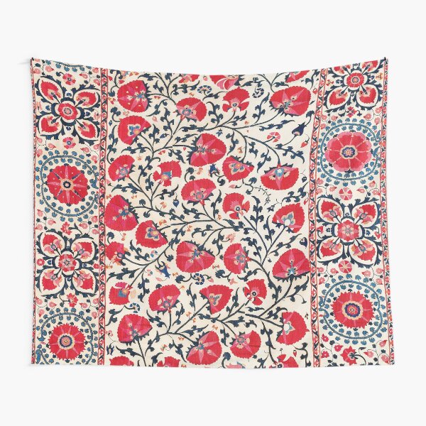 Shakhrisyabz Suzani Uzbekistan Floral Embroidery Print Tapestry