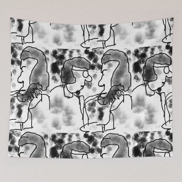 Item preview,  Pianist and Jazz Sax in living black and white designed and sold by Stacey Lazarus.