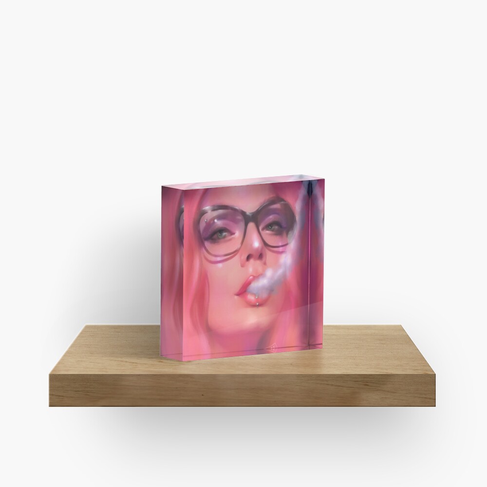 "Exhale" Self-Portrait Acrylic Block