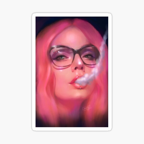"Exhale" Self-Portrait Sticker