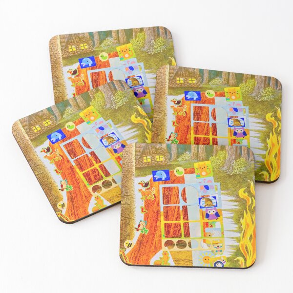 Item preview, Jack's collage about fire in the forest and all the scared animals designed and sold by JackHoganArt.