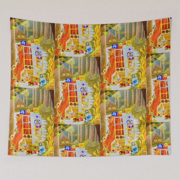 Item preview, Jack's collage about fire in the forest and all the scared animals designed and sold by JackHoganArt.