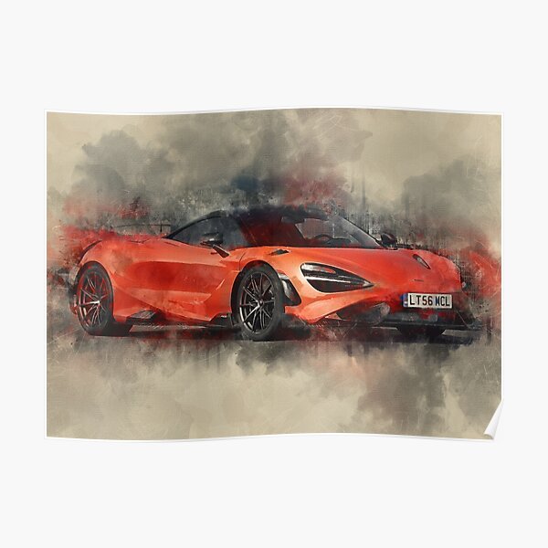 McLaren 765LT 2020 Aquarelle Poster