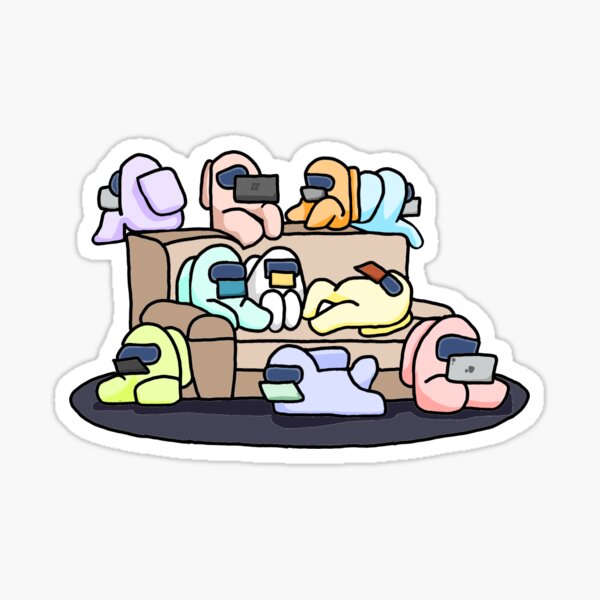 Pastel Among Us Characters Sticker By Cbowne23 Redbubble