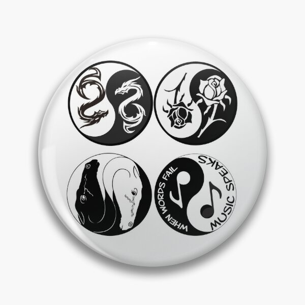 25mm 2.5cm insignia de botones Yin Yang 