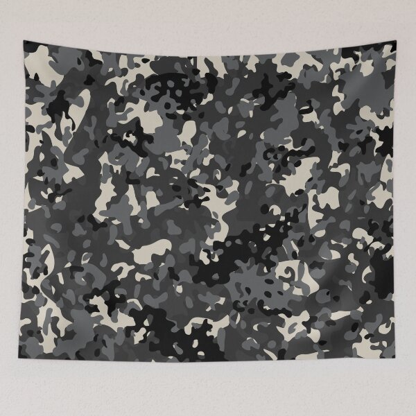 Item preview, Camouflage Black Grey White Winter Night Camo designed and sold by Cyberty.