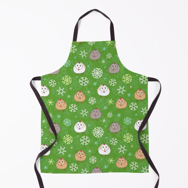 Item preview, Festive Chickens and Snowflakes - green background designed and sold by nutmegfairy.