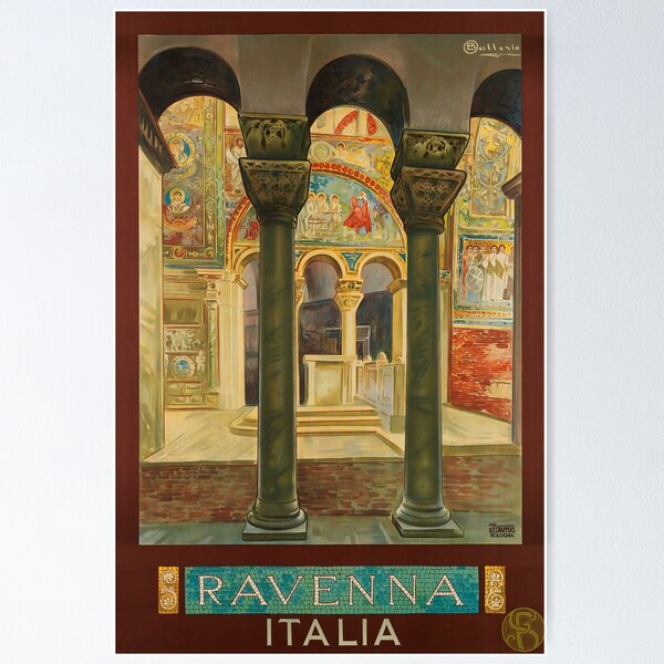 Item preview, Ravenna Italia retro poster designed and sold by CorasPosters.