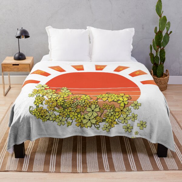 Item preview, Sunny Sunday Sunset with Summer Flower Vine on White designed and sold by Karen McFarland.