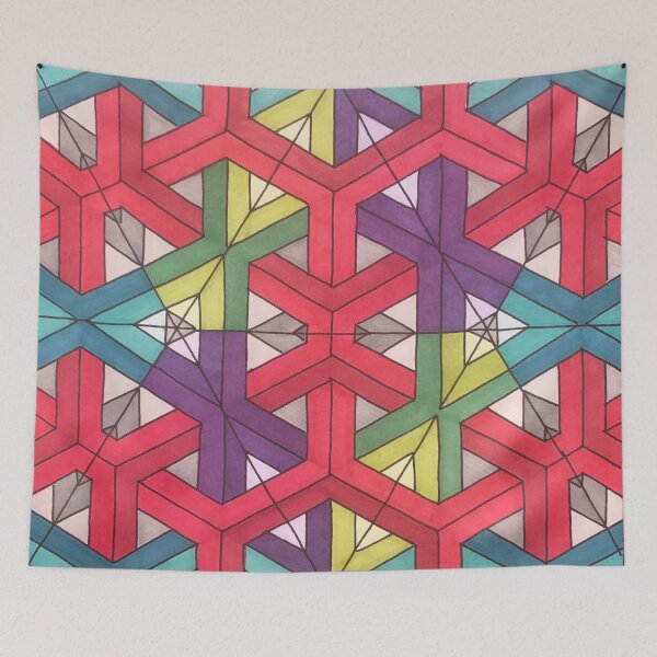 Item preview, Red mesh line pattern designed and sold by ApArtPaintings.
