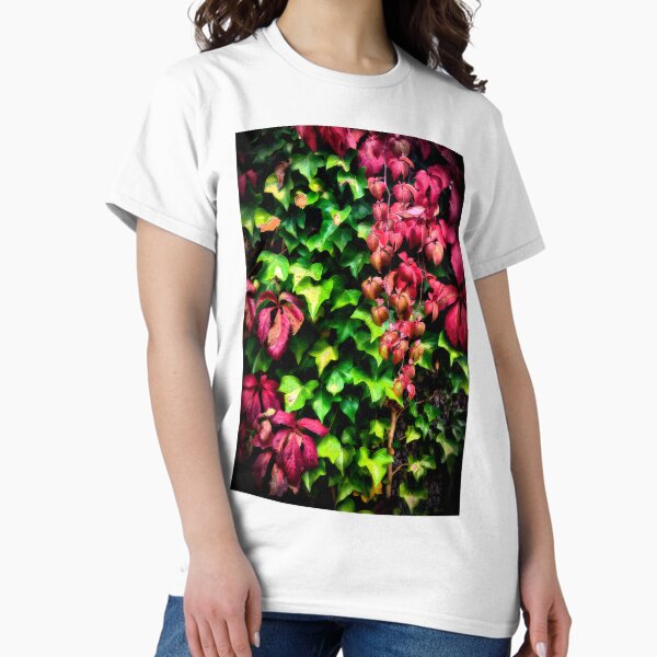 Autumnal litany with ivy and virgin grape leaves. Classic T-Shirt