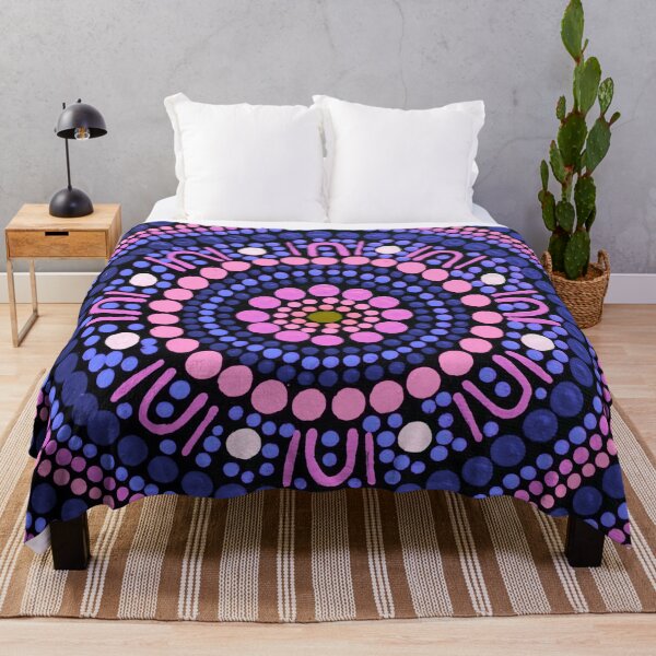 Item preview, Australian Aboriginal Art Dot Painting Pink and Purple designed and sold by GhostGumDesigns.