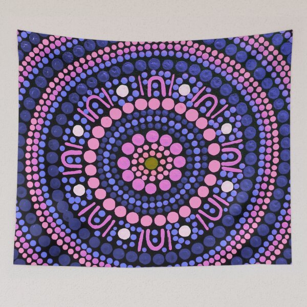 Item preview, Australian Aboriginal Art Dot Painting Pink and Purple designed and sold by GhostGumDesigns.