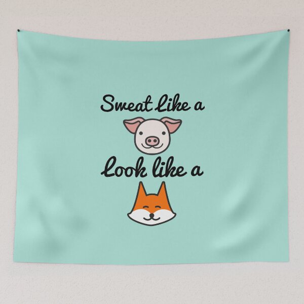 Item preview, Funny Work out Quotes Gift For Sweat Like A Pig Look Like A Fox designed and sold by Sugar-Magnolia.