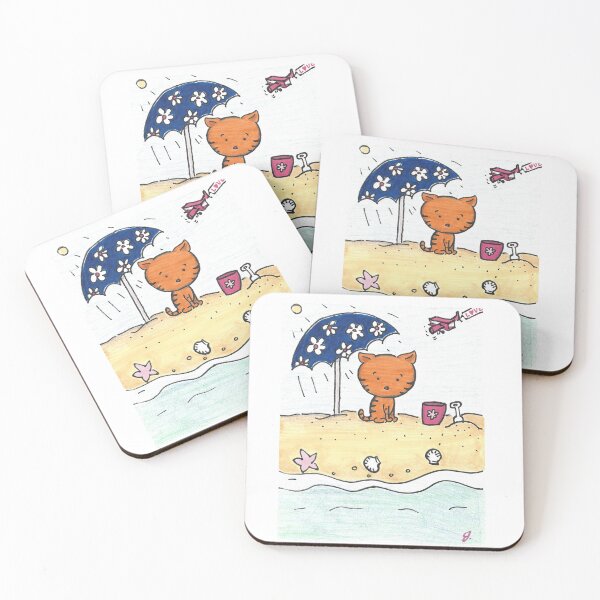 Item preview, Cool Kitty is Hot at the Beach! designed and sold by JpaintingD.