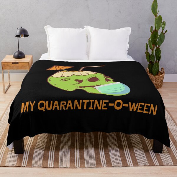 Item preview, Quarantine-o-Ween Halloween Skull designed and sold by FitFabFunny.