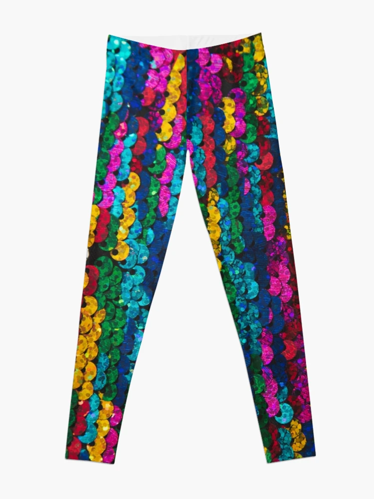 Photographic Image of Multi-colored Sequins Leggings for Sale by  CrazyCraftLady