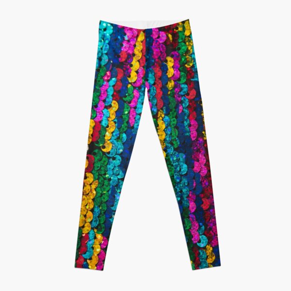 Photograph of Multi Color Sequins ONLY Not Reflective Leggings for Sale by TeeMeNow Redbubble